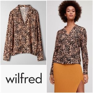 WILFRED S Emmeline Blouse Almond Black Size Small Aritzia